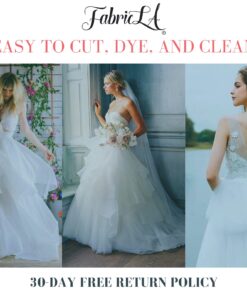 FabricLA 100% Nylon Tulle Mesh Fabric - Wedding Tulle Veil Fabric - 108" Wide (270 CM) Tulle Fabric Bolt of 50 Yard - Use as Wedding Gowns, Wedding Veils, Dresses, & Interior Design - White Tulle Roll 12 71H29gv7OZL