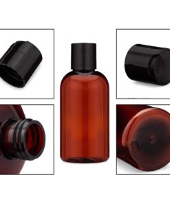 Alternative view of Baire Bottles 16 oz Empty Plastic Bottles with Squeeze Top for Shampoo Bottles, Lotion Bottle, Sanitizer, 6 Pack, Waterproof Labels, PET, BPA Free USA (Amber/Brown with Black Disc, Damask Labels) Amber/Brown with Black Disc, Damask Labels