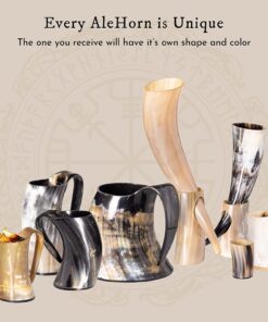 Alternative view of AleHorn Original Handcrafted Authentic Viking Drinking Horn Tankard for Beer Mead Ale - Genuine Medieval Inspired Stein Mug Food Safe Vessel with Handle (XXL - 30oz, Durable Resin Base) XXL - 30oz