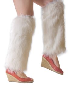 ELLITE Womens Faux Fur Warm Fuzzy White Black Coffee Rainbow Leg Warmers/Boot Sleeves/Boot Covers 8 71H3KcIp7zL