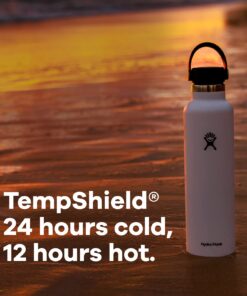 Hydro Flask Stainless Steel Standard Mouth Water Bottle with Flex Cap and Double-Wall Vacuum Insulation 21 Oz Black 18 71H3SgrmVML