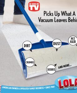 Lola Rola Sticky Mop Refills | Traps Dirt, Dust, and Hair | Pet Hair Remover & Cleaner | Giant Adhesive Roller | 30 Large Adhesive Floor & Carpet Cleaner Roller Mop Perforated Sheets | 1 Pack Mop Refill - Pack of 1 10 71H3zUk0fiL