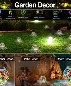 Alternative view of Aukora Color Changing Solar Powered Glass Ball Garden Lights, Table Lights Waterproof Led Night Light for Garden, Patio, Party, Yard, Outdoor/Indoor Decorations, Ideal Gift(Mosaic Glass) Art Deco
