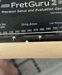 FretGuru 8-in-1 String Action Gauge Guitar Fret Ruler Precision Fret Rocker - Precise CNC Machined, Diamond Honed, Polished Edge Guitar String Height Gauge - Luthier Tool with Thick Leather Case inch 40 71H49i6JsIL