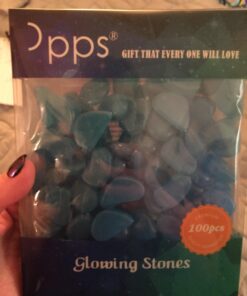 Opps 100 Pcs Glow in The Dark Garden Pebbles for Walkways and Decor in Blue 31 71H4MW2y9gL