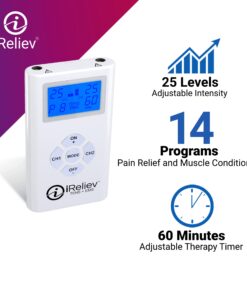 iReliev TENS + EMS Combination Unit Muscle Stimulator for Pain Relief & Arthritis & Muscle Strength - Treats Tired and Sore Muscles in Your Shoulders, Back, Ab's, Legs, Knee's and More 21 71H5JgKKx7L