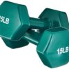 Amazon Basics Vinyl Hexagon Workout Dumbbell Hand Weight 15 Pounds