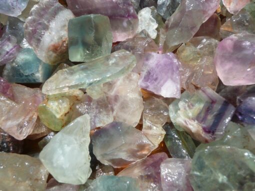 Fantasia Materials: 3 lbs Rainbow Fluorite Rough Stones from China