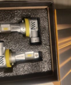 AUXITO H11 LED Bulbs, H8 H9 Automotive Light Replacement, 18000LM 600% Highly Bright 6500K Cool White, Real 1:1 Mini Size, Direct Install Plug and Play, Pack of 2 51 71H6sp0UjiL