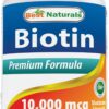 Best Naturals Maximum Potency Biotin 10,000 Mcg for Healthier and Longer Hair Growth Support Formula, 200 Count 36 71H6v ewlKL