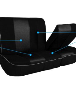 FH Group Automotive Seat Cover Universal Fit for Back Seat Black Edgy Piping Cloth Seat Protector for Dogs and Kids, Car Interior Accessories for Sedan and Van Rear Seat Covers with Rear Split Bench 17 71H75ALwu1L