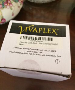Vivaplex, 6, Cobalt Blue, 10 ml Glass Roll-on Bottles with Stainless Steel Roller Balls - .5 ml Dropper Included 37 71H7RFO N3L
