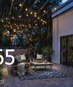 Sunlitec Solar String Lights Waterproof LED Indoor/Outdoor Hanging Umbrella Lights with 25 Bulbs - 27 Ft Patio Lights for Deckyard Tents Market Cafe Gazebo Porch Party Decor 25 Light Bulb 32 71H7ndarc6L