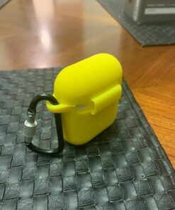 SATLITOG AirPods Case Cover with Secure Lock Keychain, Protective Silicone Cover Compatible with Apple AirPods 2nd & 1st Charging Case - Yellow 59 71H9EzOUAhL 1
