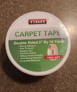 YYXLIFE Double Sided Carpet Tape for Area Rugs Carpet Adhesive Removable Multi-Purpose Rug Tape Cloth for Hardwood Floors, Carpets Heavy Duty Sticky Tape, 2 Inch x 10 Yards, White 2Inch x 10 Yards 27 71HAfVdh1zL