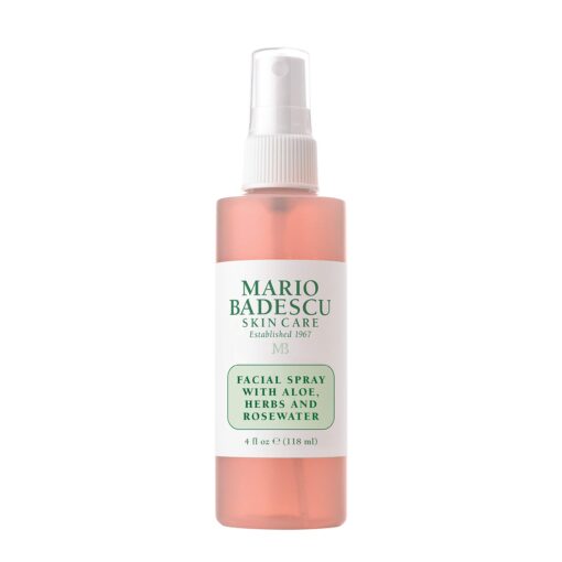 Mario Badescu Facial Spray with Aloe, Herbs and Rose Water for All Skin Types, Face Mist that Hydrates, Rejuvenates & Clarifies 4 Fl Oz (Pack of 1)