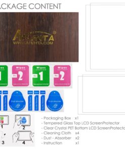 Screen Protector Compatible New 3DS XL, AFUNTA 4 Pcs Tempered Glass for Top Screen and HD Clear Crystal PET Film Compatible Bottom Screen, 3DSXL Film Accessory 11 71HCBphK4KL