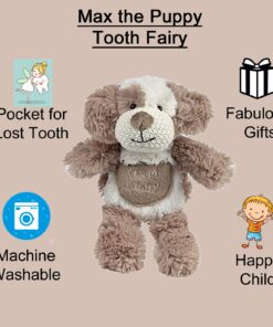 Maison Chic - Tooth Fairy Pillow Max the Puppy Dog Stuffed Animal Plush Doll with Pocket | Perfect Loose Tooth Gift for Son, Grandson, Stepson or Nephew 9 71HCIOMMuwL