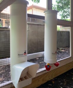 Royal Rooster Chicken Feeder and Waterer Set - Includes 1 Gallon Waterer with 2 Cups and 7lb Feeder for Chickens - Chicken Coop Accessories with Hanging Chicken Poultry Feeder and Chicken Waterer Kit 2-Cup Waterer 38 71HCMAdA0AL