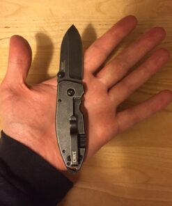 CRKT Squid Folding Pocket Knife: Compact EDC Straight Edge Utility Knife with Stainless Steel Blade and Framelock Handle Black Stonewash 41 71HD2zj qDL