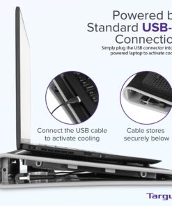 Targus 17 inch Dual Fan Lap Chill Mat - Soft Neoprene Laptop Cooling Pad, Heat Protection/Dispersion Laptop Cooler/Fan, USB-A Connection, Black Portable Lightweight Chill Mat 41 71HDn2VvxaL