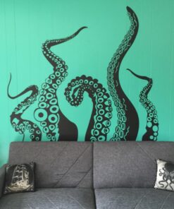 Tentacles Wall Decal Kraken Octopus Tentacles Wall Sticker Sea Animal Wall Decal Mural Home Art Decor Black Large 34 71HEL0k uSL