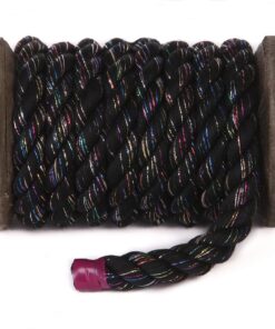 Ravenox Natural Twisted Cotton Rope | Made in The USA | Strong Triple-Strand Cordage for Sports, Décor, Pet Toys, Crafts, Macramé & Indoor Outdoor Use| by The Foot & Diameter (Multiple Color) Black Glitter 1/4 Inch x 25 Feet 9 71HEXM7pUsL 7