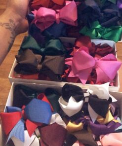 LCLHB 5 inch Layered Hair Bows Clips Hair Accessories for Toddler Little Girls Adults (Pack Of 12) Vintage Pure 21 71HGZXSdUiL