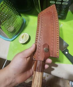 Inch Custom Handmade Forged Damascus Steel Fixed Blade Serbian Chef Knife edc With Sheath (9283) 9283 22 71HIGfLhabL