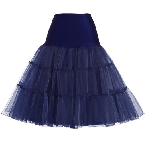 GRACE KARIN Women's 50s Petticoat Skirts Tutu Crinoline Slips Underskirts CL008922 Small Navy