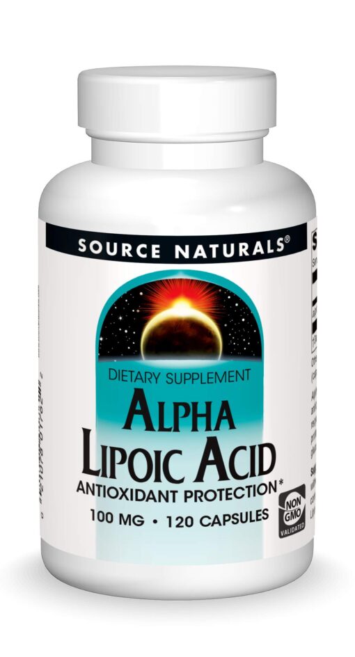 Source Naturals Alpha Lipoic Acid 100 mg Supports Healthy Sugar Metabolism, Liver Function & Energy Generation - 120 Capsules 120 Count (Pack of 1)