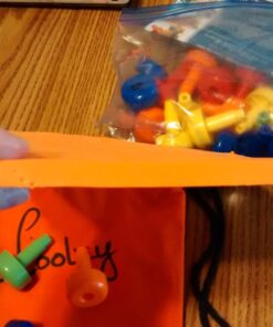 Skoolzy Montessori Sensory Pegboard 33 Piece Set - Develop Sensory Play Occupational Therapy STEM Learning Educational Toys for Kids 2+ - Includes Foam Board, Lacing String, Dice, Storage Bag, eBook Peg Set with Foam Board 40 71HM6MewPnL