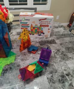 cossy 120Pcs Magnet Tiles Magnetic 3D Building Blocks Set Educational Construction Toys for 3+ Year Kids with Stronger Magnets, Rivets-Fastened, Educational, Recreational, Conventional 120 50 71HM8BmnrvL