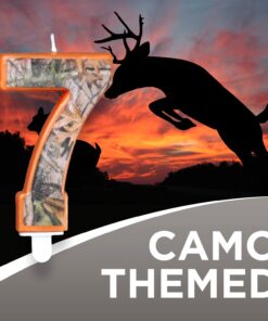 Alternative view of Havercamp Next Camo Party Birthday Number 7" Candle | 1 Count | Great for Hunter Themed Party, Camouflage Motif, Birthday Event, Graduation Party, Father's Day Celebration, Wedding Anniversary