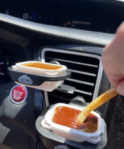 Saucemoto Dip Clip | An in-car sauce holder for ketchup and dipping sauces. As seen on Shark Tank (2 Pack, Black) 2 Pack 31 71HMub0RyXL