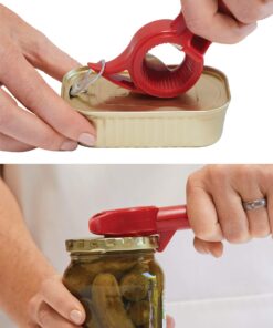 Kuhn Rikon Auto Safety Master Opener for Cans, Bottles and Jars, 9 x 2.75 inches, Red 31 71HNBDRNGCL