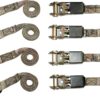 RPS Outdoors SI-2067 Mossy Oak Break-Up Infinity Camo 1" x 8' Ratchet Tie Down Straps (900 lb Tension Strength), 4 Pack 1" x 8' (300 lb Work Strength)