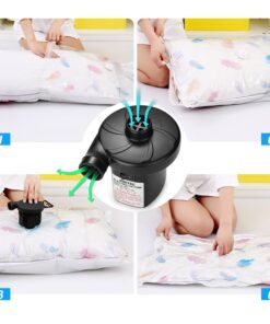 AGPTEK Electric Air Pump with 3 Nozzles, 110V AC/12V DC, Portable Quick-Fill Perfect Inflator/Deflator Pumps for Outdoor Camping, Inflatable Cushions, Air Mattress Beds, Boats, Swimming Ring 26 71HNhYIkM L