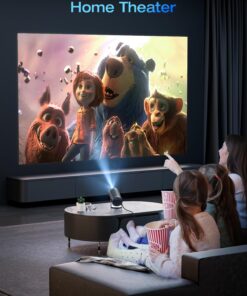 CLOKOWE 4K Mini Projector with WiFi and Bluetooth, 180° Rotation & Auto Keystone, Full HD 1080P Supported, Portable HY300 Outdoor Movie Projector, Compatible with TV Stick/Windows/iOS/Android/HDMI/USB T08 20 71HOilGaIQL