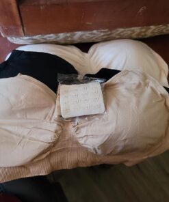 HOFISH 3PACK Full Bust Seamless Nursing Maternity Bras Bralette S-XXL with Extra Bra Extenders & Clips X-Large Blackbeigepink 32 71HOmFWBt6L 1