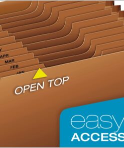 Globe-Weis PFXR217MHD /Pendaflex Heavy-Duty Expanding File, Open Top, 12 Pockets, Monthly Index, Letter Size, Brown (R217MHD) 14 71HPEA5OXmL