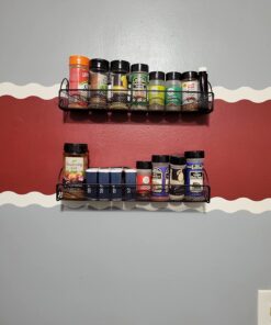 Deco Brothers Wall Mounted Single Tier Mesh Hanging Spice Rack, Set of 2, Bronze 2 Pack 33 71HPHuhTDL 1