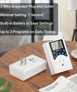 Timer Outlet, Nearpow Multifunctional Infinite Cycle Programmable Plug-in Digital Timer Switch with 3-Prong Outlet for Appliances, Energy-Saving Timer, 15A/1800W Blue 1 30 71HPRS0ySML