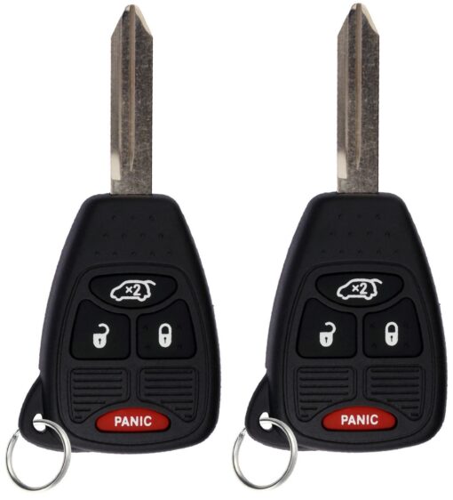 KeylessOption Keyless Entry Remote Control Uncut Car Key Fob Replacement for OHT692427AA KOBDT04A (Pack of 2) Black