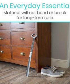 Vive Long Handled Shoe Horn (23 Inch) - Plastic Shoehorn for Men, Women and Kids - Adjustable Extended Reach Assist - Senior Gray 20 71HPvM82PVL