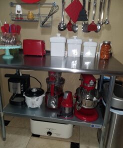 GRIDMANN Stainless Steel Kitchen Prep Table 48 x 24 Inches with Backsplash & Under Shelf, NSF Commercial Work Table for Restaurant and Home 48 in Long x 24 in Deep 52 71HQdUTynPL