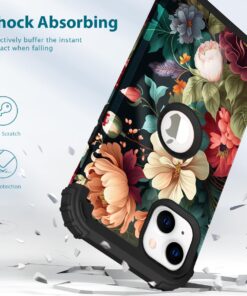 PIXIU Compatible with iPhone 14 case/iPhone 13 Cases, Heavy Duty Full-Body Shockproof Protective Hybrid Hard Plastic+Soft Silicone Case for iPhone 13/14 6.1 inch T77 14 71HQpujOs5L