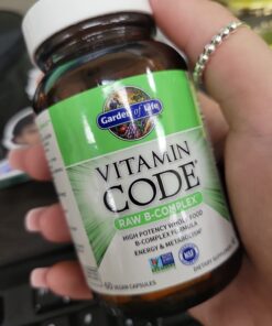 Garden of Life Raw B Complex - Vitamin Code - 60 Vegan Capsules, High Potency Vitamins for Energy & Metabolism with B2 Riboflavin, B1, B3, B6, Folate, B12 as Methylcobalamin & Biotin Plus Probiotics Unflavored 60 Count (Pack of 1) 25 71HRQtyc7BL