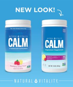 Alternative view of Natural Vitality Calm, Magnesium Citrate Supplement, Anti-Stress Drink Mix Powder - Gluten Free, Vegan, & Non-GMO, Raspberry Lemon, 16 oz 16 Ounce (Pack of 1)