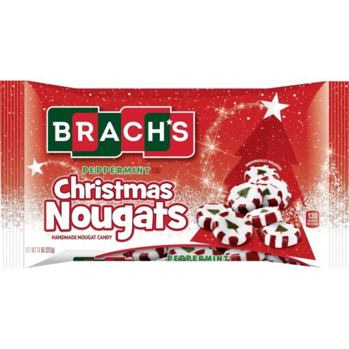 Brach's Christmas Peppermint Nougats - 11oz (Pack of 2) 11 Ounce (Pack of 2)